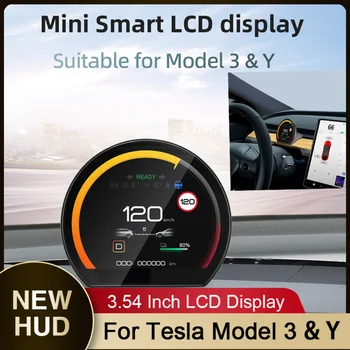 Мини HUD Для Tesla Модель 3 Y Head UP дисплей ЖК-Дисплей Пробег Автомобиля Цифровой Смарт-Измеритель ЖК-Приборной панели Водителя Автомобильные Аксессуары
