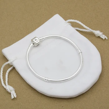 высококачественная базовая цепочка из серебра с сумками, браслет 