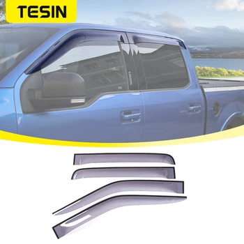 TESIN Автомобильные Дверные Козырьки Защита От Солнца И Дождя Дефлекторы Окон Для Ford F150 2015 2016 2017 2018 2019 2020 Внешние Аксессуары