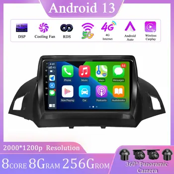 Android 13 для Ford Kuga 2 Escape 3 2012 - 2019 Автомобильный радиоприемник, мультимедийный плеер, навигация, GPS, интеллектуальная система, QLED-экран