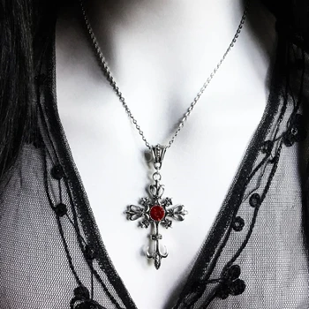 Большое ожерелье с христианским крестом в стиле барокко серебристого цвета с кристаллами, готическим распятием и пасхальными украшениями, унисекс, украшенное драгоценными камнями