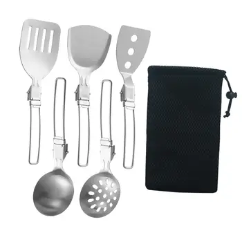 6x Походный набор кухонной утвари Компактный Металлический набор посуды для пикника и барбекю в путешествии